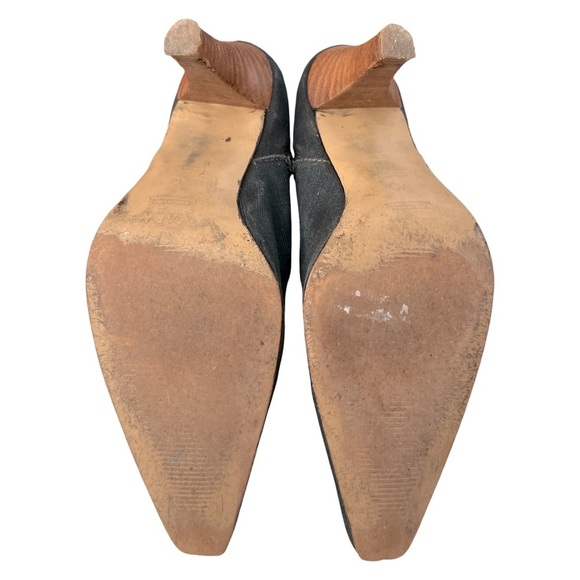 ZARA • Elegant Dark Blue Distressed Jean Material Ankle Booties Boot Shoes - Picture 10 of 13